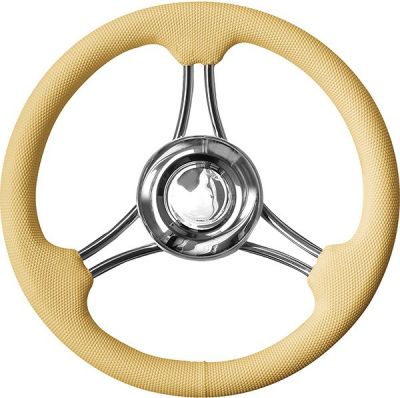 Volante Per Barca 'Elba' In Acciaio Inox E PU Avorio - Ø 35 Cm - Foto 7